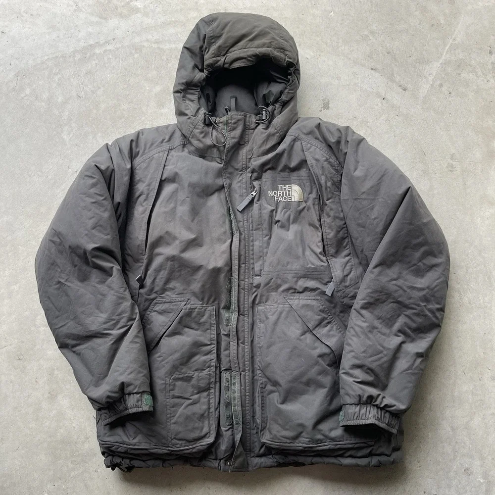 The North Face Men's Gray Down Insulated Hooded Puffer Jacket Size Medium